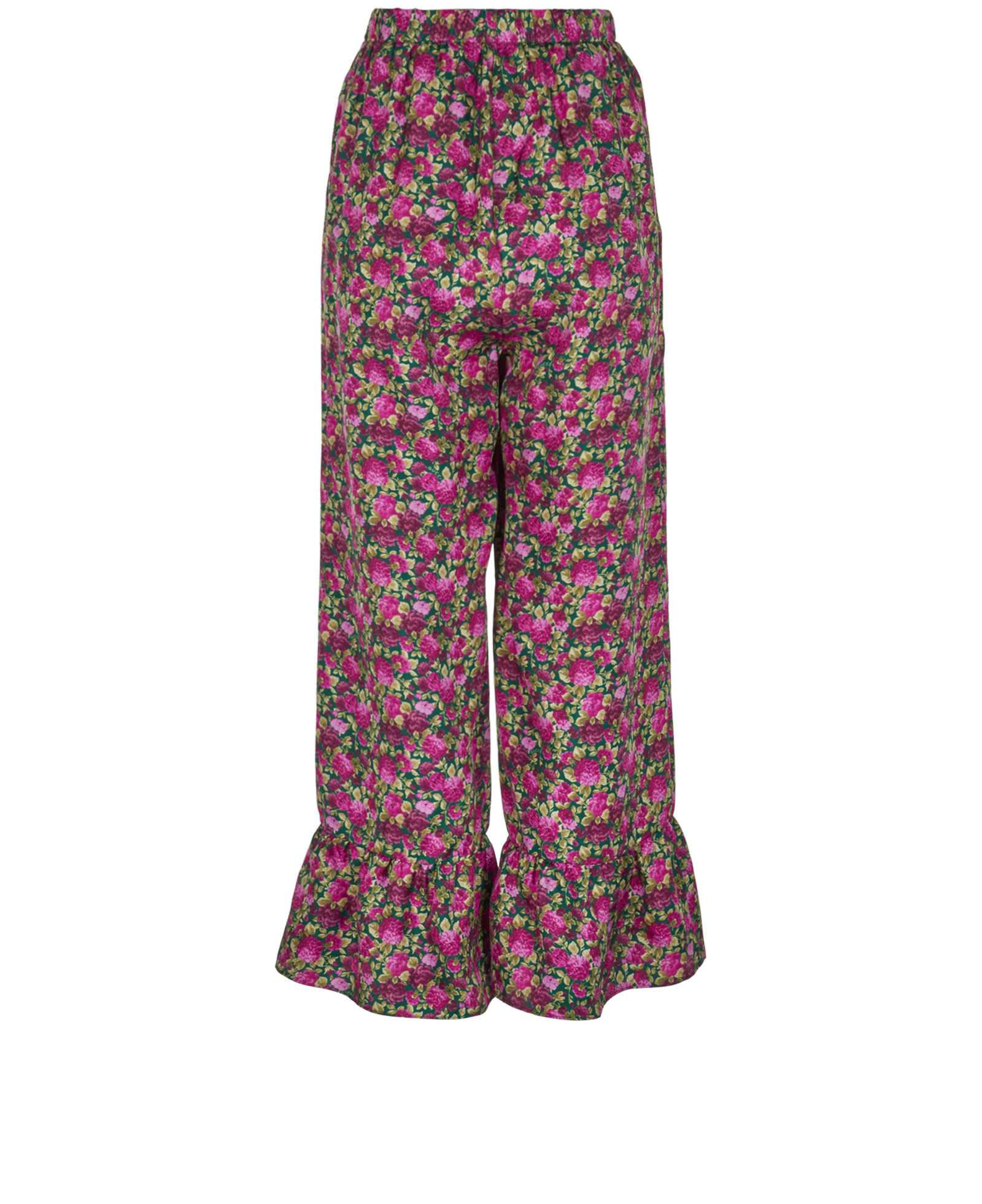 Gucci Floral Trousers, &pound;195, Clothing, Green/Purple, Silk, Back view