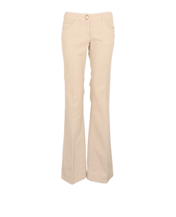 Saint Laurent Bootcut Trousers, Cotton, Beige UK10, 2*