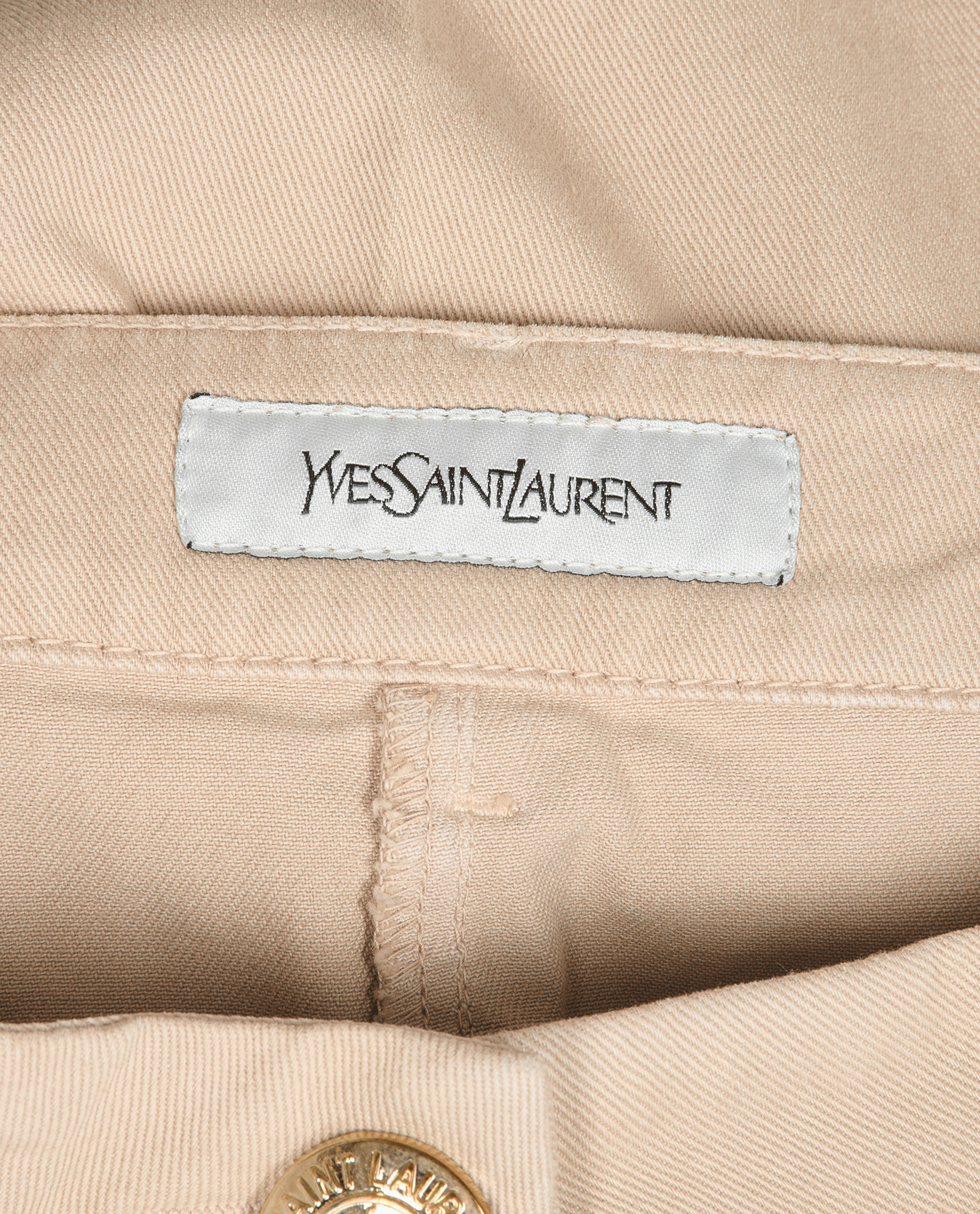 Saint Laurent Bootcut Trousers, &pound;110, Clothing, Beige, Cotton, Other view