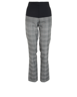 Stella McCartney Checked Trousers, Wool, Grey/Black, UK8, 3*
