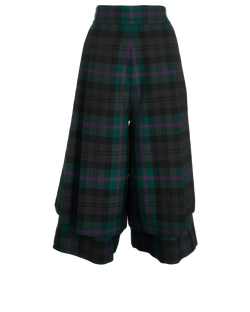 Gucci Tartan Culottes, Wool, Green, UK10, 2*
