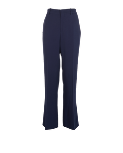Gucci Trimmed Trousers, Viscose, Navy, UK12, 2*