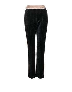 Chanel CC Logo-Plaque Side Panel Trousers, Poly/Viscose, Black, UK8, 2*