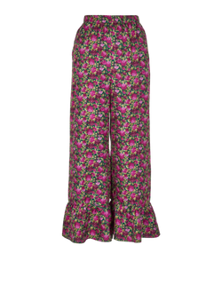 Gucci Floral Trousers, Silk, Green/Purple, UK8, 3*