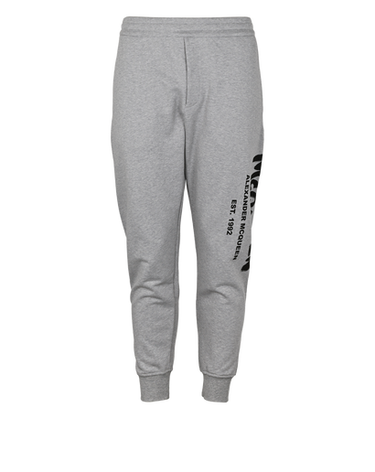 Alexander McQueen Graffiti Joggers, £250, Clothing, Grey, Cotton, Front view
