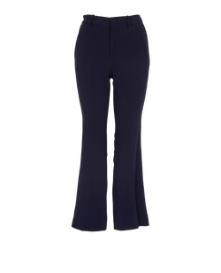 Gucci Trimmed Straight-Leg Trousers, Viscose, Navy, UK4, 2*