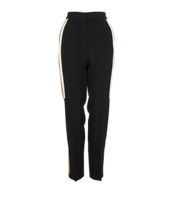 Burberry Side Stripe Trousers, Virgin Wool, Black, UK4, 2*