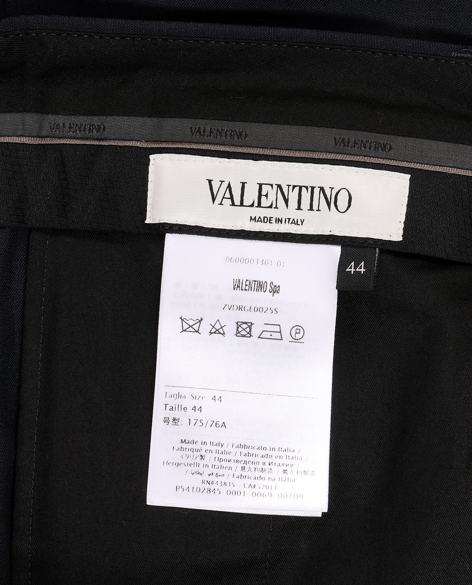 Valentino Straight-Leg Suit Trousers, &pound;150, Clothing, Navy, Wool, Other view