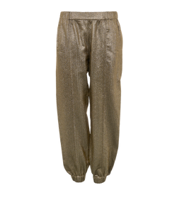 Saint Laurent Metallic Trousers, Silk/Poly, Gold, UK10, 2*