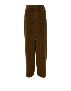 Celine Corduroy Straight Trousers, Cotton, Brown, UK10, 2*