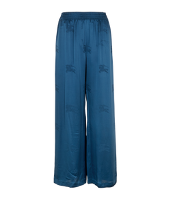 Burberry EKD Wide-Leg Trousers, Silk, Blue, UK12, 2*