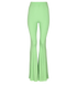 Self-Portrait Ribbed Knit Trousers, £80, Clothing, Green, Viscose, Front view