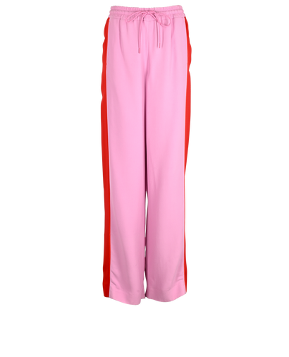 Burberry Wide Leg Track Trousers, £210, Clothing, Pink/Red, Viscose, Front view