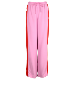 Burberry Wide Leg Track Trousers, Viscose, Pink/Red, UK 6, 3*