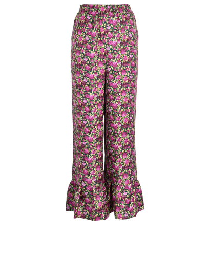 Gucci Floral Trousers, £290, Clothing, Green/Pink, Silk, Front view