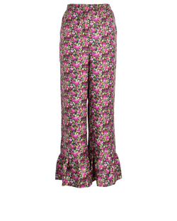 Gucci Floral Trousers, Silk, Pink/Green, UK6, 3*