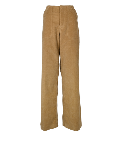 Moncler Corduroy Wide-Leg Trousers, £195, Clothing, Beige, Cotton, Front view