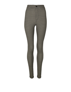 Saint Laurent 2022 Slim Fit Check Trousers, Viscose, Black, UK 6, 3*