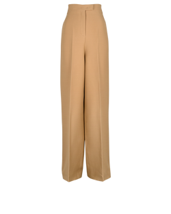 Fendi Wide Leg Trousers, Wool, Beige, UK10, 3*