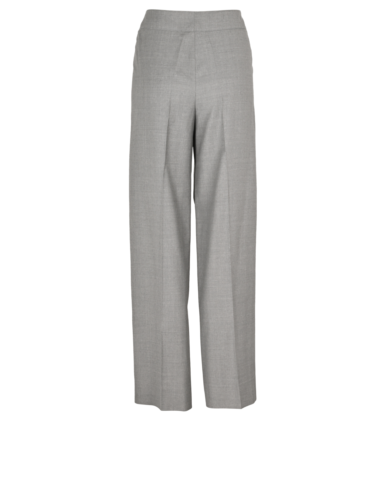 Chanel 99C Logo Plaque Wide Leg Trousers, &pound;550, Clothing, Grey, Wool, Back view