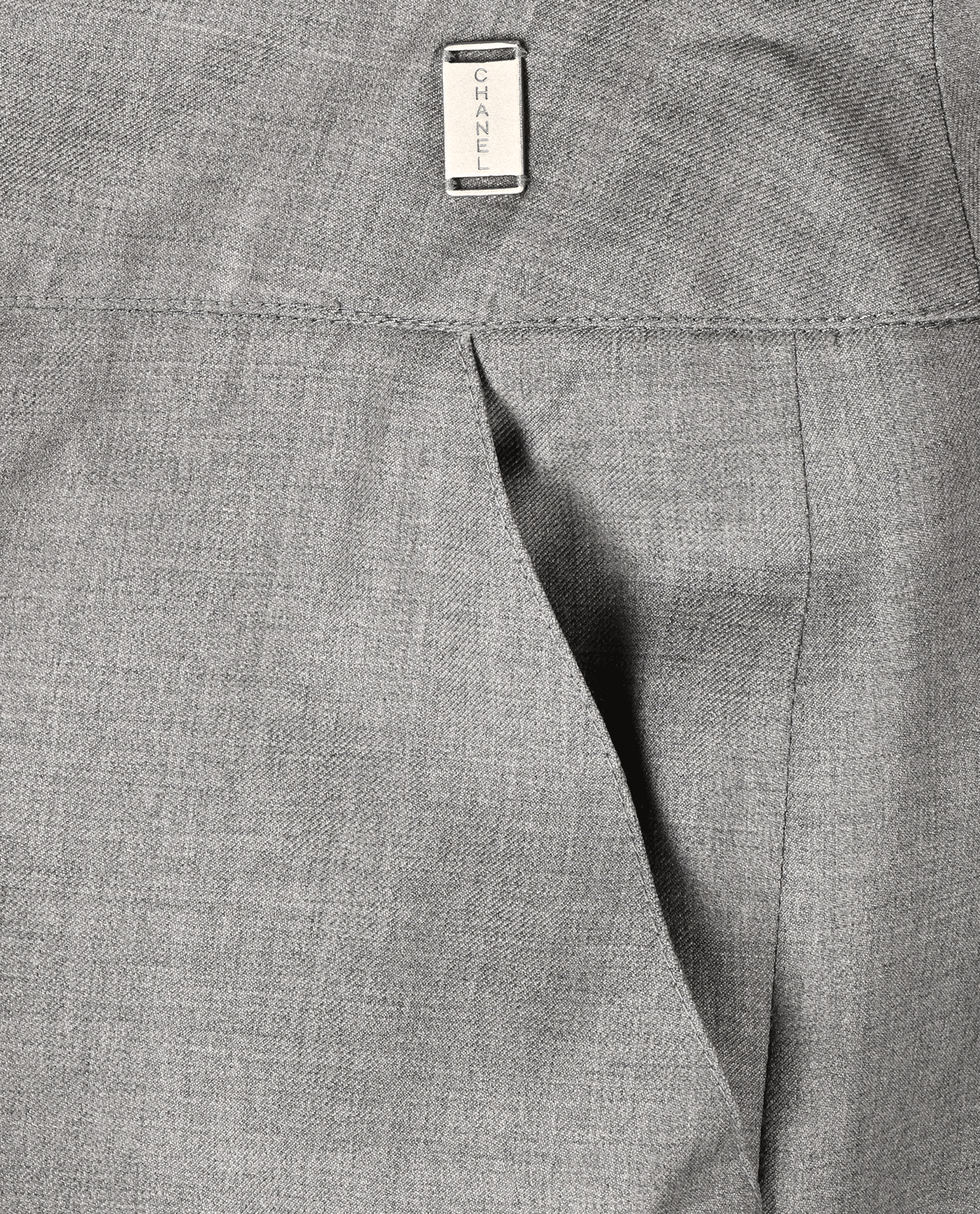 Chanel 99C Logo Plaque Wide Leg Trousers, &pound;550, Clothing, Grey, Wool, Other view