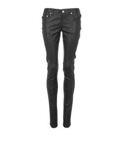 Saint Laurent Biker Trousers, Leather, Black, UK12, 2*