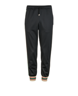 Gucci Web Joggers, Mens, Poly/Cotton, Black, Sz XS, 3*