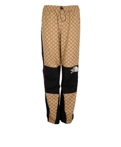 Gucci TNF Drawstring Trousers, &pound;225, Clothing, Beige/Black, Cotton, Front view