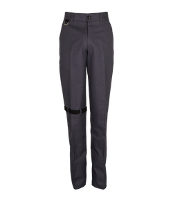 Christian Dior Belted Suit Trousers, Mens, Wool, Grey, Sz S, 3*