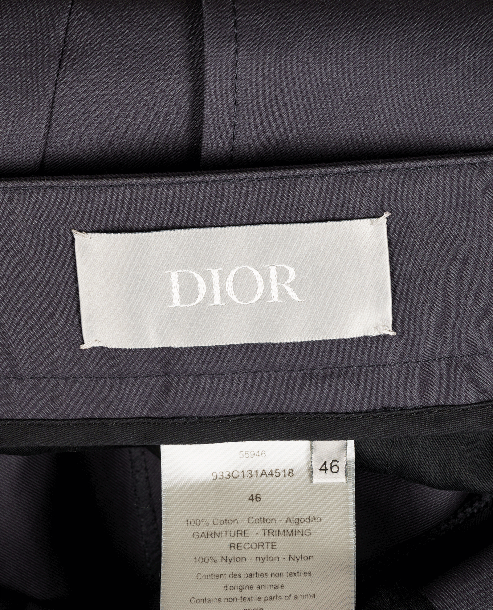 Christian Dior Belted Suit Trousers, &pound;220, Clothing, Grey, Wool, Other view