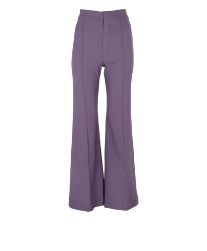 Chloe Flared Trousers, &pound;90, Clothing, Purple, Wool, Front view