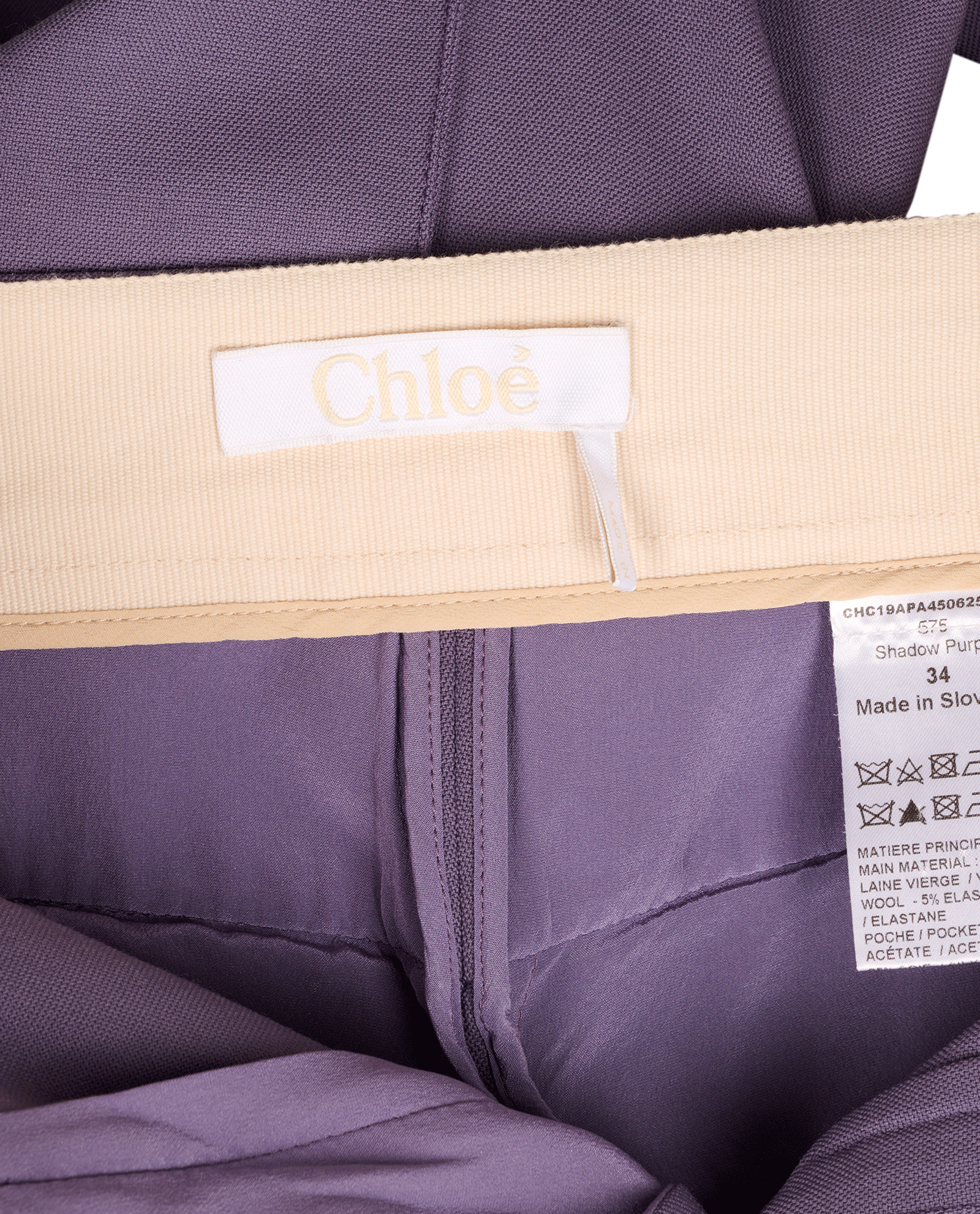 Chloe Flared Trousers, &pound;90, Clothing, Purple, Wool, Other view