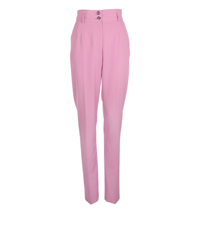 Dolce & Gabbana High Waisted Tailored Trousers, &pound;150, Clothing, Pink, Polyester (Polymer), Front view