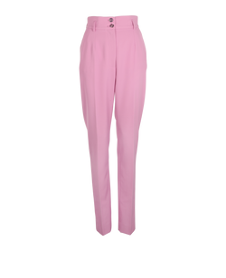 Dolce & Gabbana High Waisted Tailored Trousers, Poli, Pink, UK8, 3*
