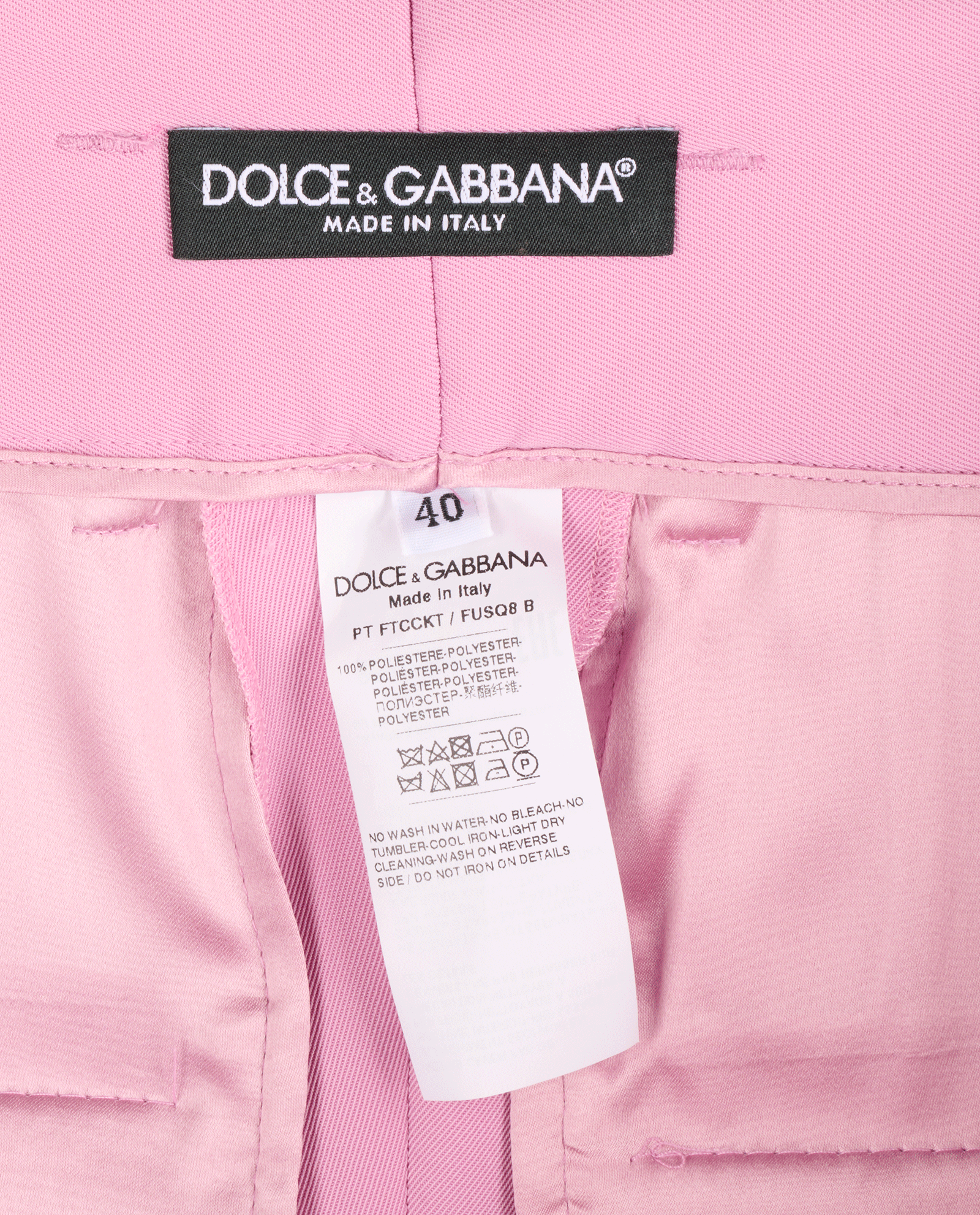 Dolce & Gabbana High Waisted Tailored Trousers, &pound;150, Clothing, Pink, Polyester (Polymer), Other view