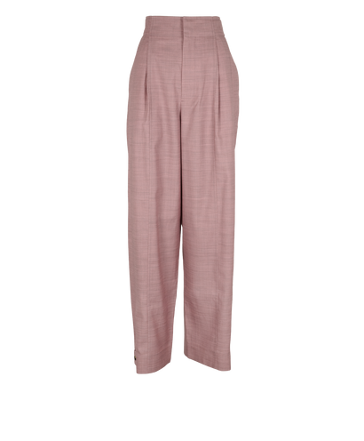 Bottega Veneta Pleated Barrel Trousers, &pound;220, Clothing, Pink, Wool, Front view