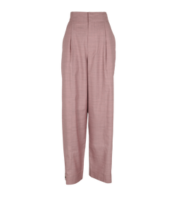 Bottega Veneta Pleated Barrel Trousers, Wool, Pink, UK 6, 3*