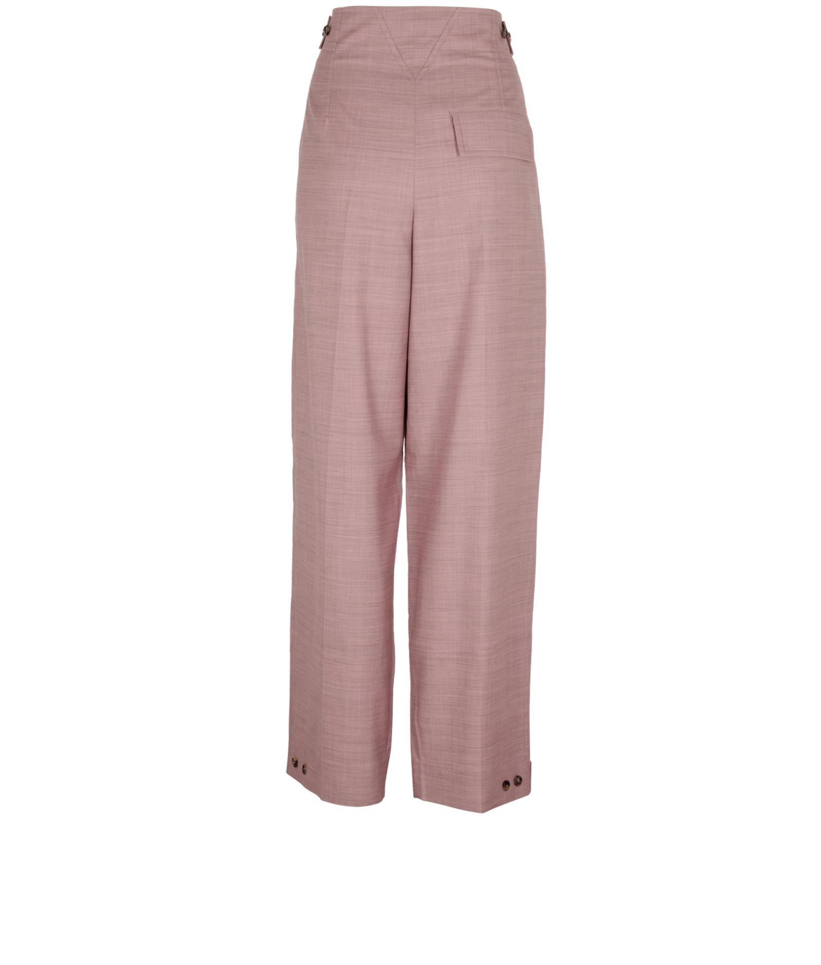 Bottega Veneta Pleated Barrel Trousers, &pound;220, Clothing, Pink, Wool, Back view