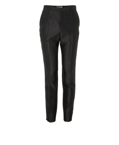 Saint Laurent Striped Trousers, &pound;220, Clothing, Black, Silk, Front view