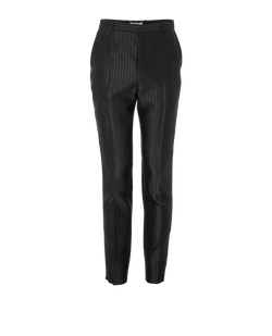 Saint Laurent Striped Trousers, Mens, Silk/Wool, Black, Sz M, 3*