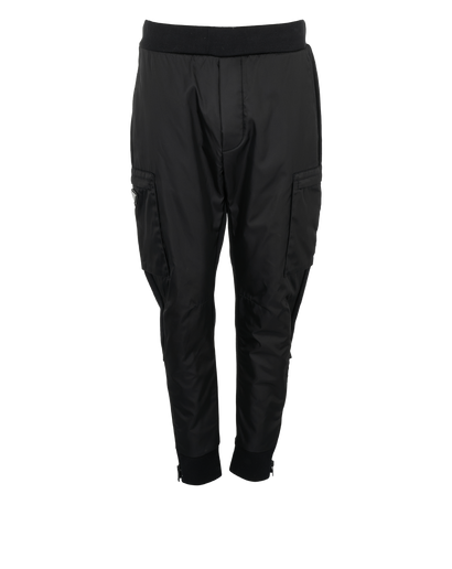 Prada Cargo Track Pants, &pound;250, Clothing, Black, Cotton/Nylon, Front view