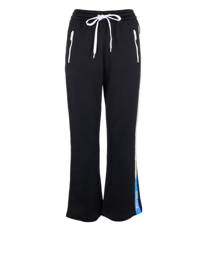 Miu Miu Logo Track Pants, &pound;230, Clothing, Black, Cotton, Front view