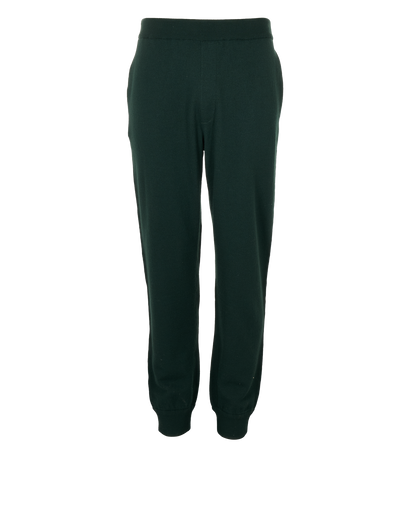 Burberry Logo Embroidered Joggers, &pound;130, Clothing, Green, Wool, Front view