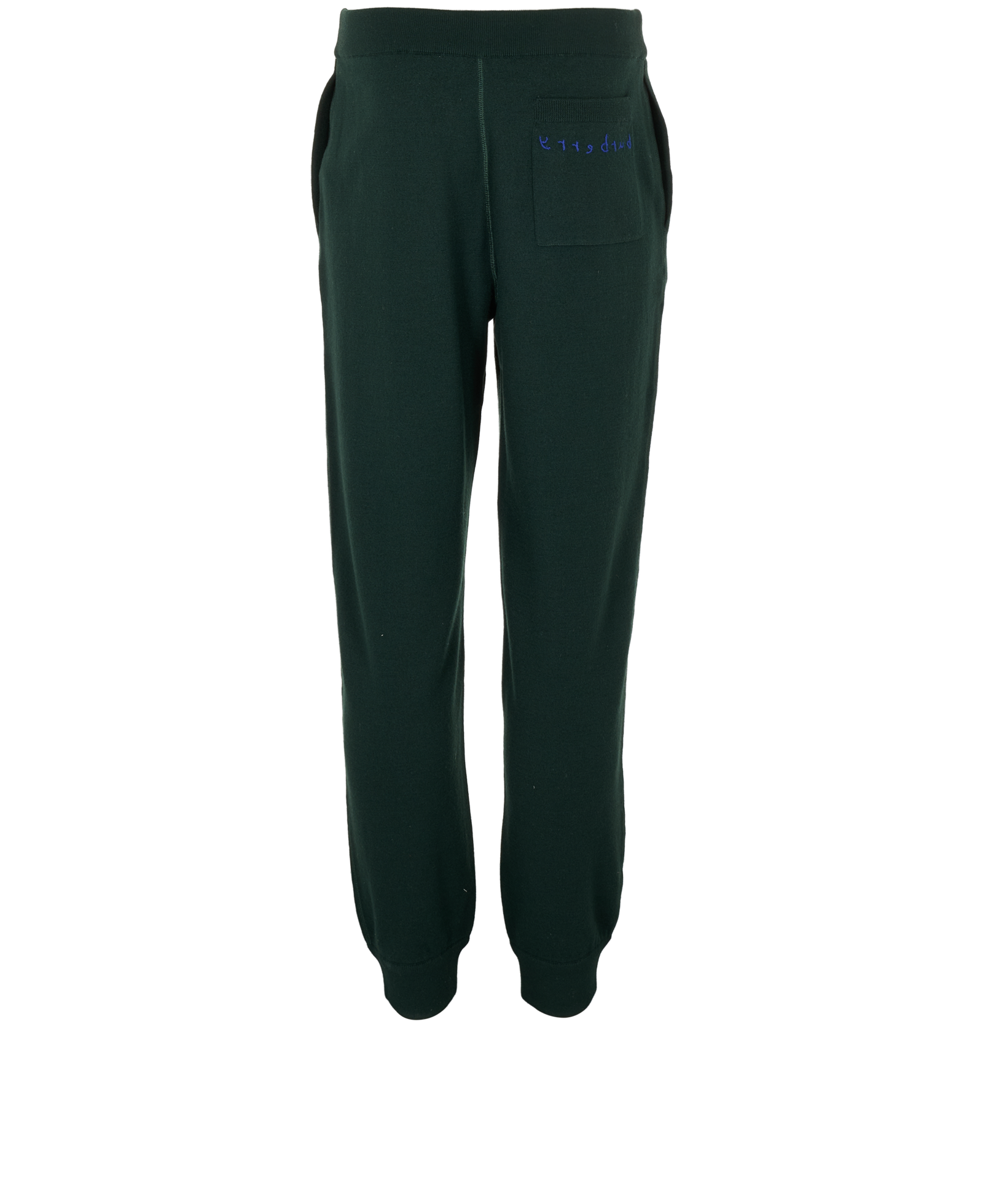 Burberry Logo Embroidered Joggers, &pound;130, Clothing, Green, Wool, Back view