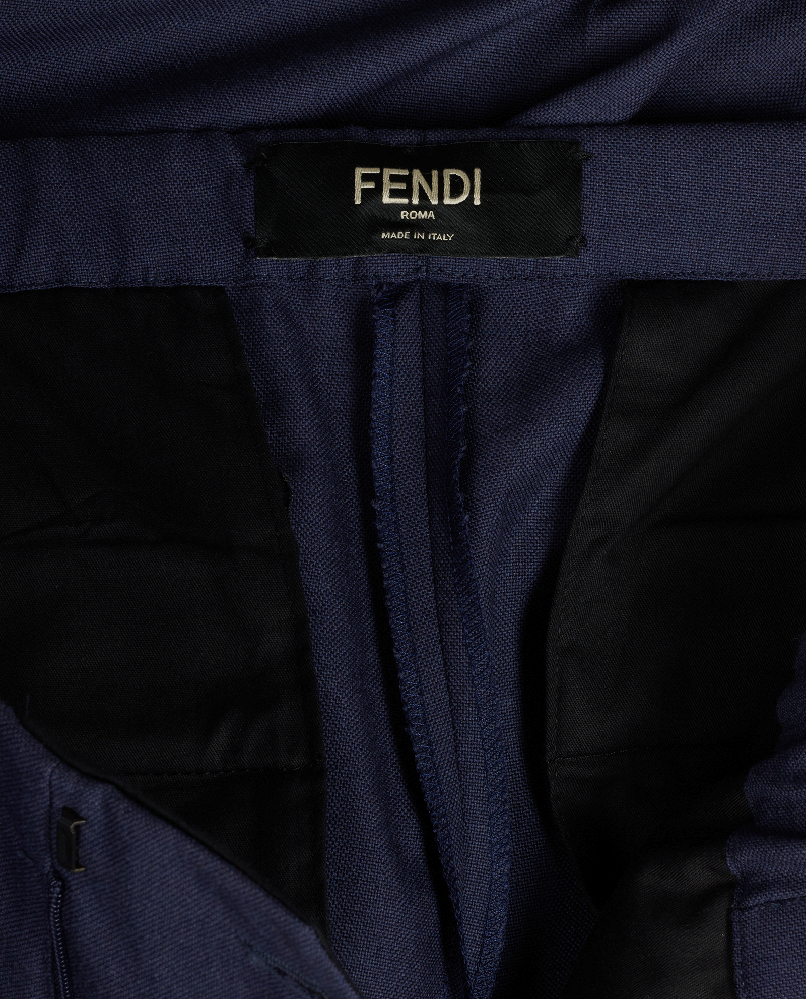 Fendi Straight Leg Trousers, &pound;230, Clothing, Blue, Wool, Other view