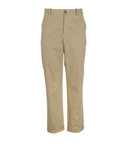 Bottega Veneta Striped Straight Leg Trousers, Mens, Cotton, Beige, Sz L,3*