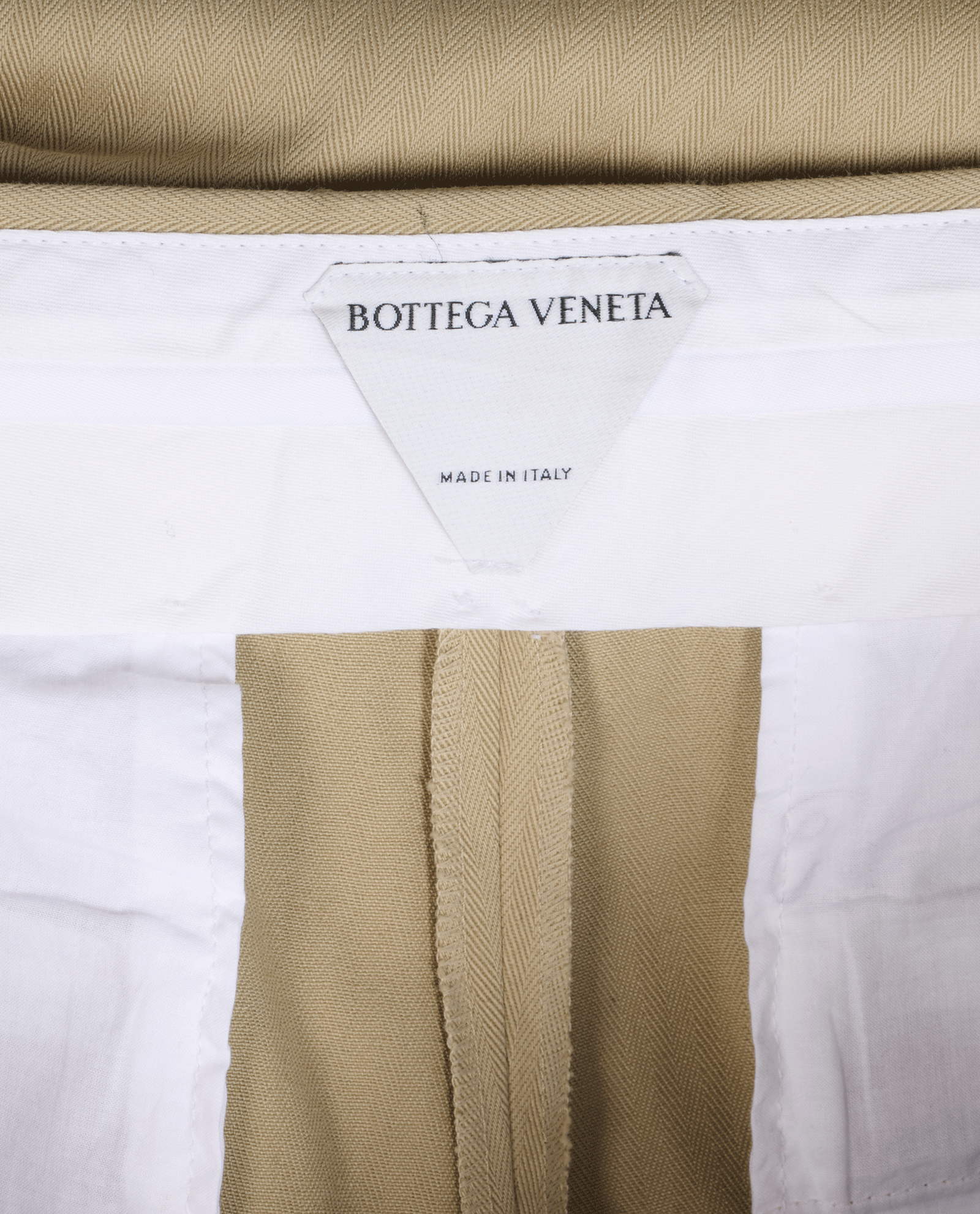 Bottega Veneta Striped Straight Leg Trousers, &pound;150, Clothing, Beige, Cotton, Other view