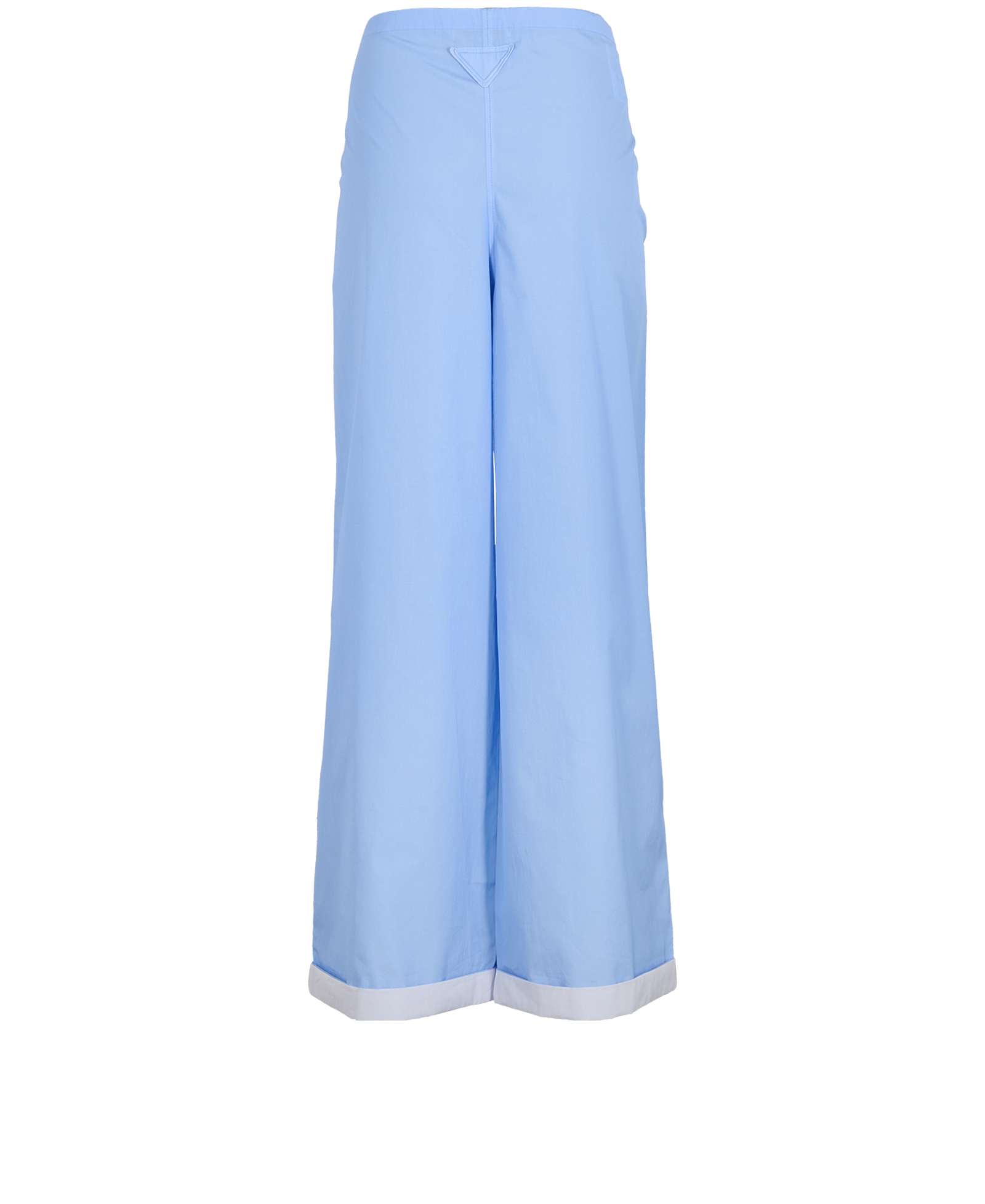 Prada Floral Print Wide Trousers, &pound;150, Clothing, Blue, Cotton, Back view