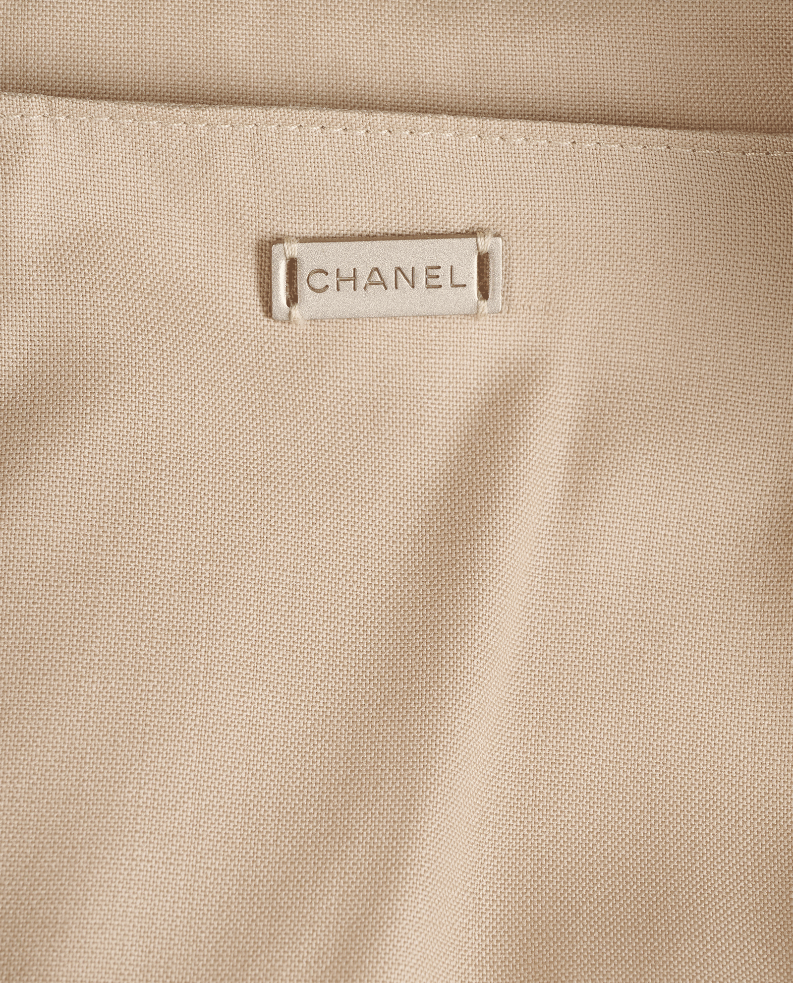 Chanel 00C Logo Plate Trousers, &pound;175, Clothing, Beige, Wool, Other view