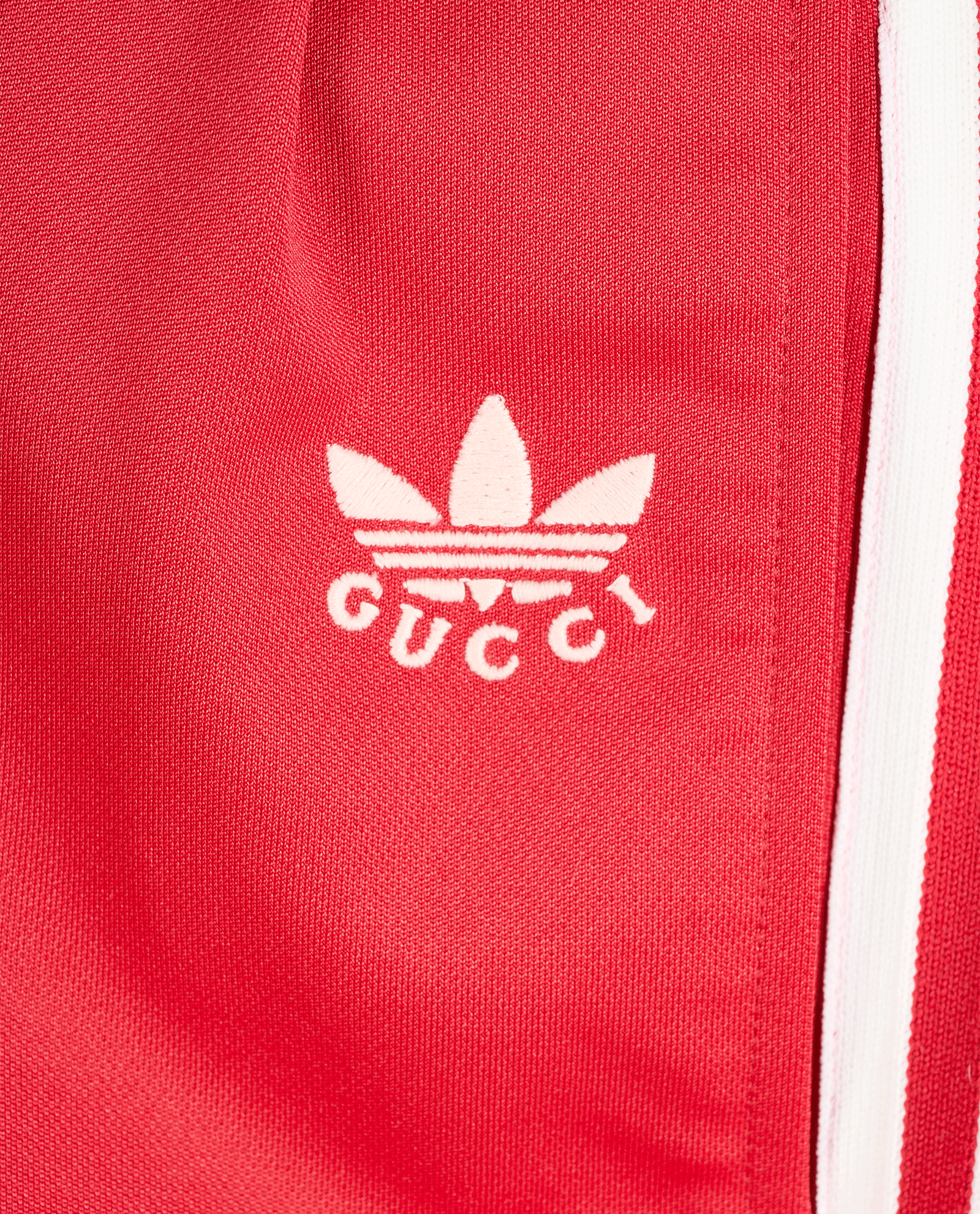 Gucci X Adidas Trousers, &pound;280, Clothing, Red/White, Polyester Mix, Other view